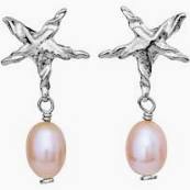 SANDIE Earrings Silver in the group Earrings / Pearl Earrings at SCANDINAVIAN JEWELRY DESIGN (9874C)
