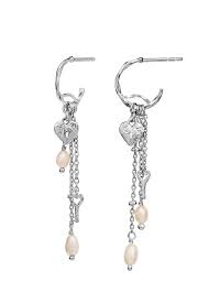 IDRIS Earrings Silver in the group Earrings / Pearl Earrings at SCANDINAVIAN JEWELRY DESIGN (9952C)