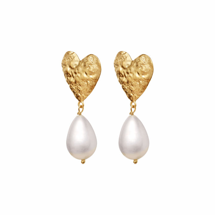 Luba earrings Earrings Gold in the group Earrings / Pearl Earrings at SCANDINAVIAN JEWELRY DESIGN (9959A)