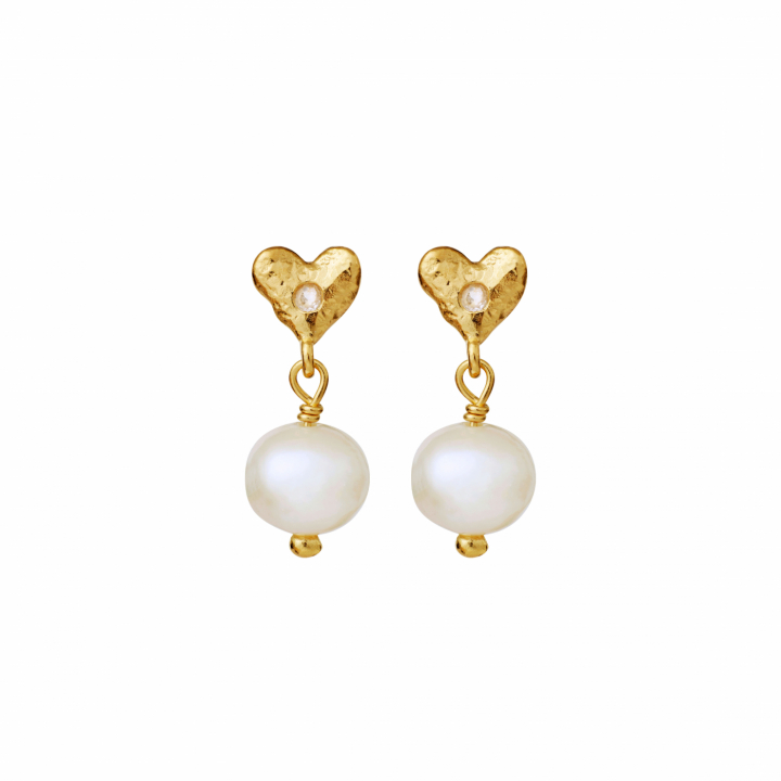 Alia Earrings Gold in the group Earrings / Pearl Earrings at SCANDINAVIAN JEWELRY DESIGN (9974A)