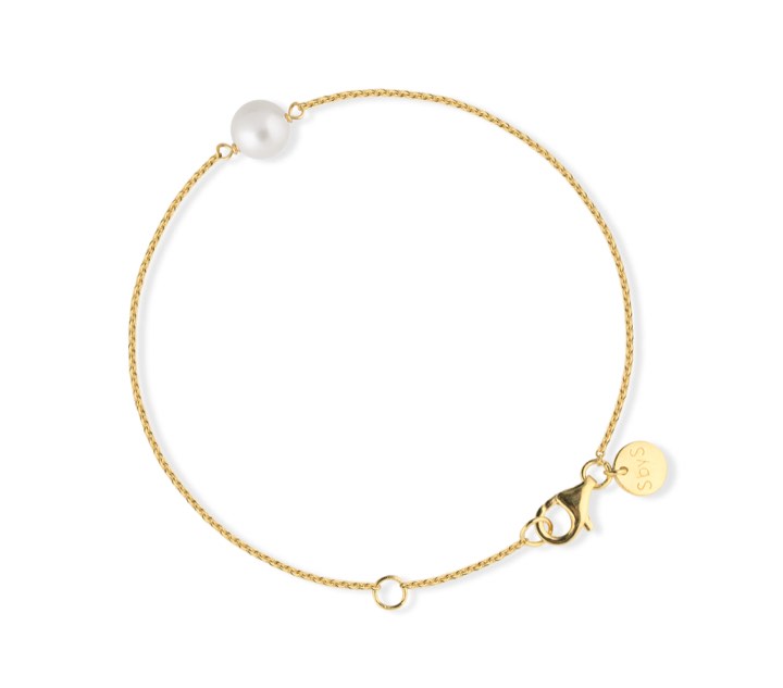 Pearl Bracelets (Gold) in the group Bracelets / Gold Bracelets at SCANDINAVIAN JEWELRY DESIGN (B1721GPPE-OS)
