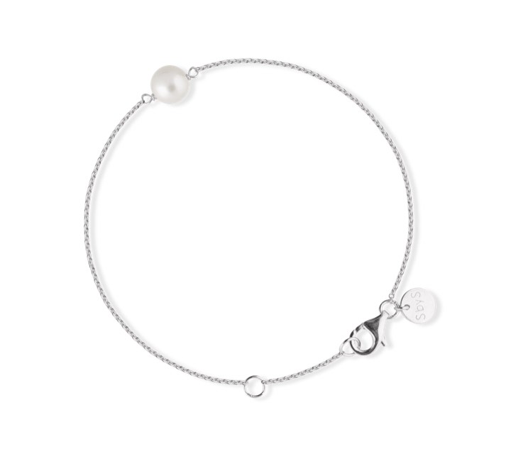 Pearl Bracelets (silver) in the group Bracelets / Silver Bracelets at SCANDINAVIAN JEWELRY DESIGN (B1721RHPE-OS)