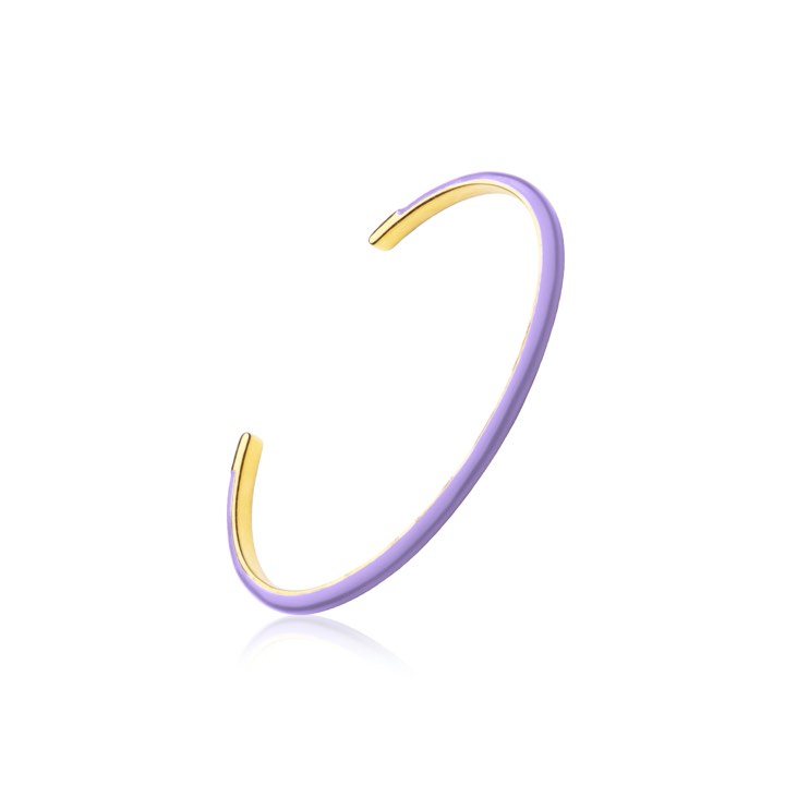 Enamel cuff purple (gold) in the group Bracelets / Bangles at SCANDINAVIAN JEWELRY DESIGN (B2205GEPU-OS)