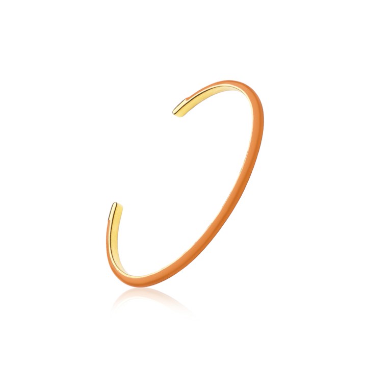 Enamel cuff orange (gold) in the group Bracelets / Bangles at SCANDINAVIAN JEWELRY DESIGN (B2205GPEO-OS)