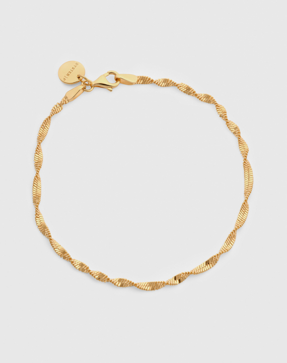 Herringbone Twisted Bracelets Gold in the group Bracelets / Gold Bracelets at SCANDINAVIAN JEWELRY DESIGN (BG1271)