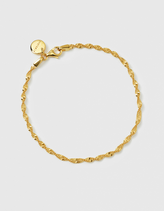 Herringbone Twisted Bracelet Gold L in the group Bracelets / Gold Bracelets at SCANDINAVIAN JEWELRY DESIGN (BG1271L)