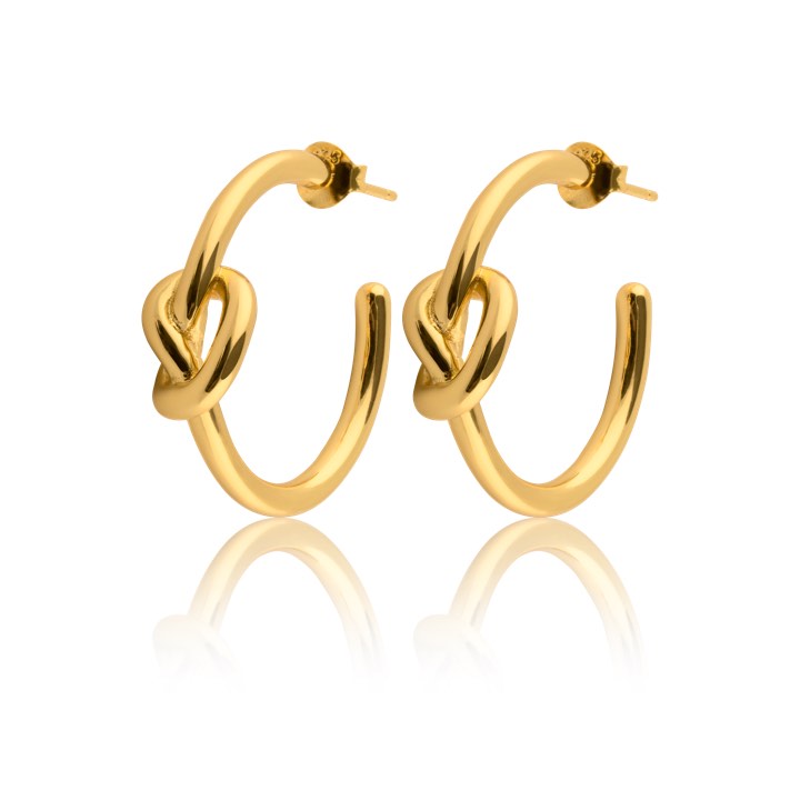 Knot Hoops Earring (Gold) in the group Earrings / Gold Earrings at SCANDINAVIAN JEWELRY DESIGN (E1720GPS0-OS)