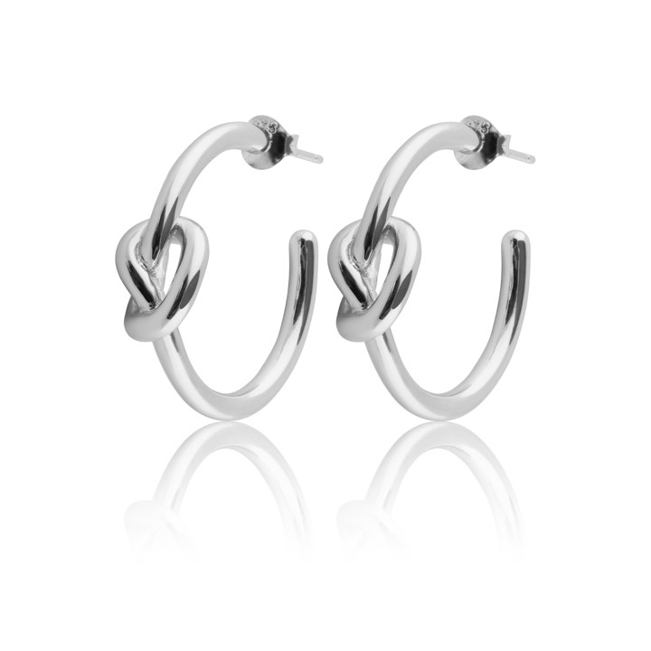 Knot Hoops Earring (silver) in the group Earrings / Silver Earrings at SCANDINAVIAN JEWELRY DESIGN (E1720RHS0-OS)