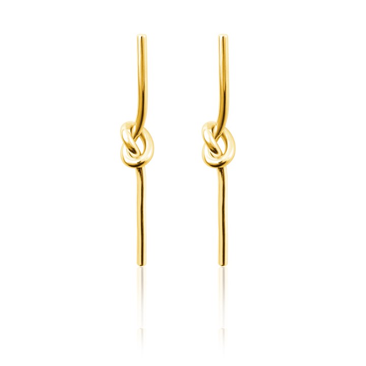 Knot Stick Earring (Gold) in the group Earrings / Gold Earrings at SCANDINAVIAN JEWELRY DESIGN (E1721GPS0-OS)