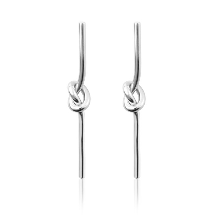 Knot Stick Earring (silver) in the group Earrings / Silver Earrings at SCANDINAVIAN JEWELRY DESIGN (E1721RHS0-OS)