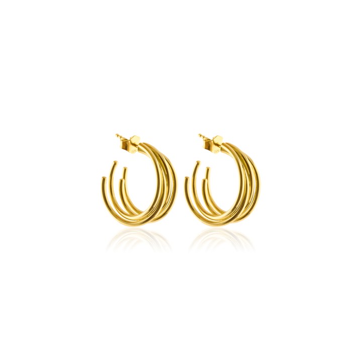 Chaos hoop S (gold) in the group Earrings / Gold Earrings at SCANDINAVIAN JEWELRY DESIGN (E1922GPB0-OS)