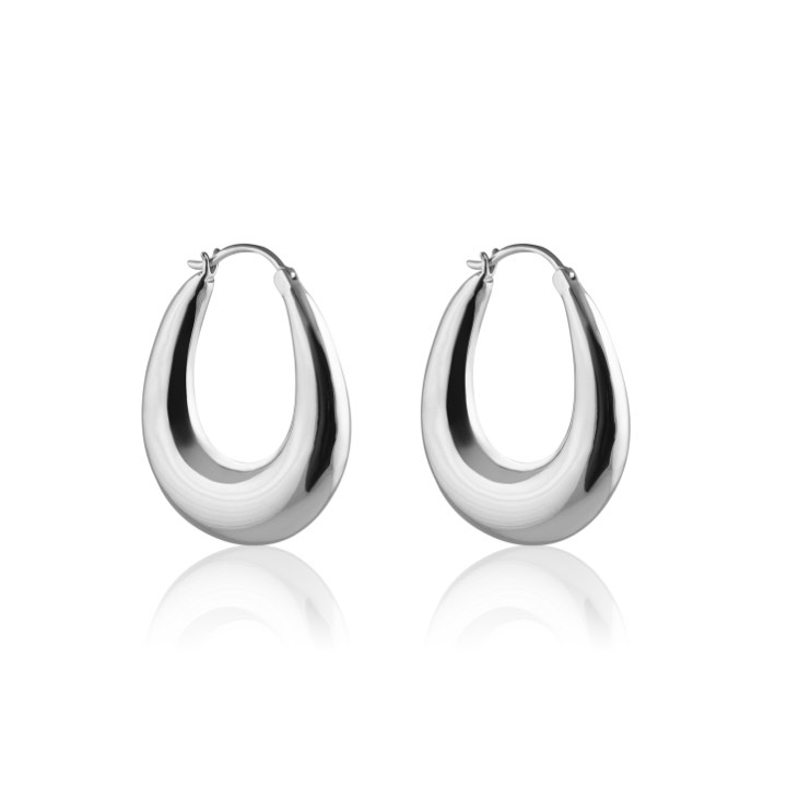 Bold hoops (silver) in the group Earrings / Gold Earrings at SCANDINAVIAN JEWELRY DESIGN (E2041RHS0-OS)
