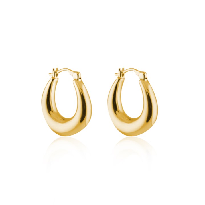 Bold Hoops Earring Small (Gold) in the group Earrings / Gold Earrings at SCANDINAVIAN JEWELRY DESIGN (E2042GPB0-OS)