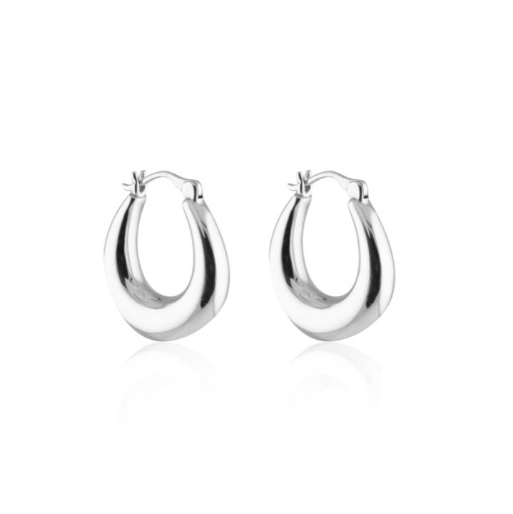 Bold Hoops Earring Small (silver) in the group Earrings / Silver Earrings at SCANDINAVIAN JEWELRY DESIGN (E2042RHB0-OS)