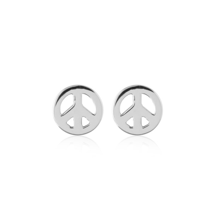 Peace Symbol Studs Earring (silver) in the group Earrings / Silver Earrings at SCANDINAVIAN JEWELRY DESIGN (E2083RHS0-OS)