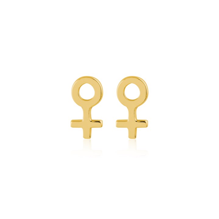 Woman Symbol Studs Earring (Gold) in the group Earrings / Gold Earrings at SCANDINAVIAN JEWELRY DESIGN (E2084GPS0-OS)