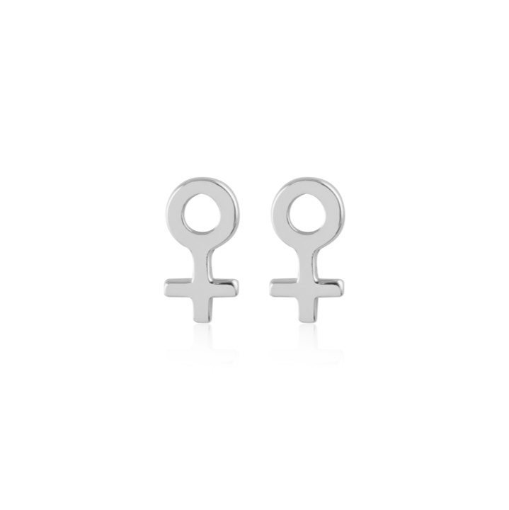 Woman Symbol Studs Earring (silver) in the group Earrings / Silver Earrings at SCANDINAVIAN JEWELRY DESIGN (E2084RHS0-OS)