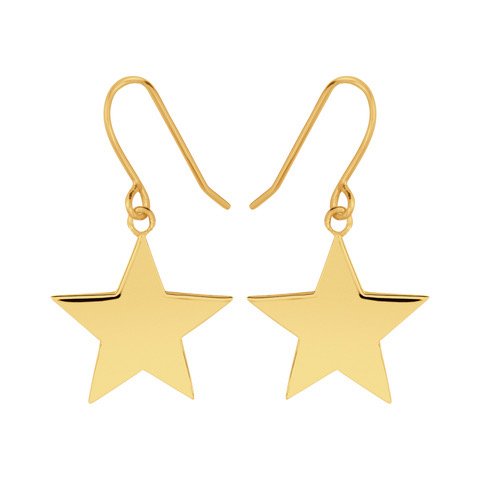 Star Hook Earring (Gold) in the group Earrings / Gold Earrings at SCANDINAVIAN JEWELRY DESIGN (E2103GPS0-OS)