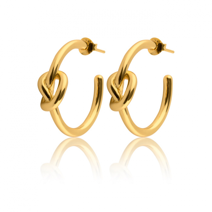 Knot Mini Hoops Earring (Gold) in the group Earrings / Gold Earrings at SCANDINAVIAN JEWELRY DESIGN (E2104GPS0-OS)