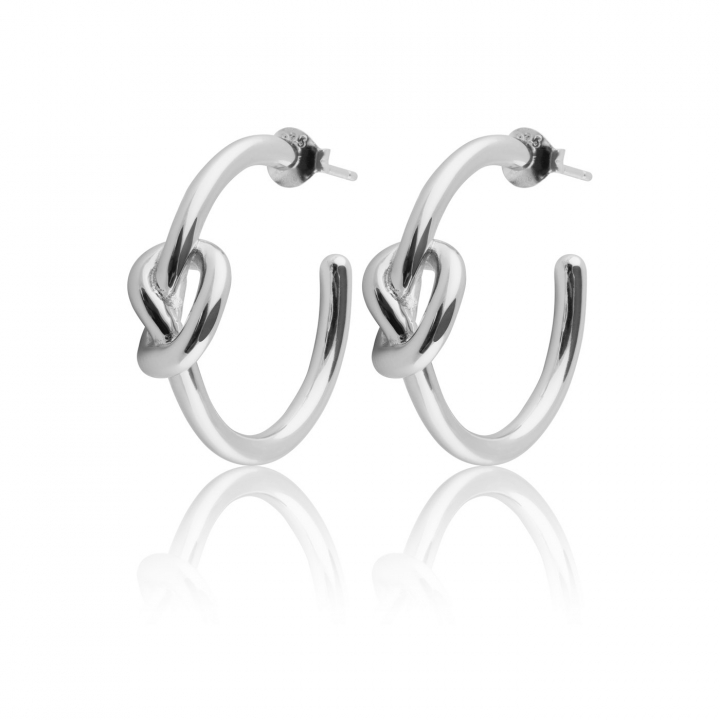 Knot Mini Hoops Earring (silver) in the group Earrings / Silver Earrings at SCANDINAVIAN JEWELRY DESIGN (E2104RHS0-OS)