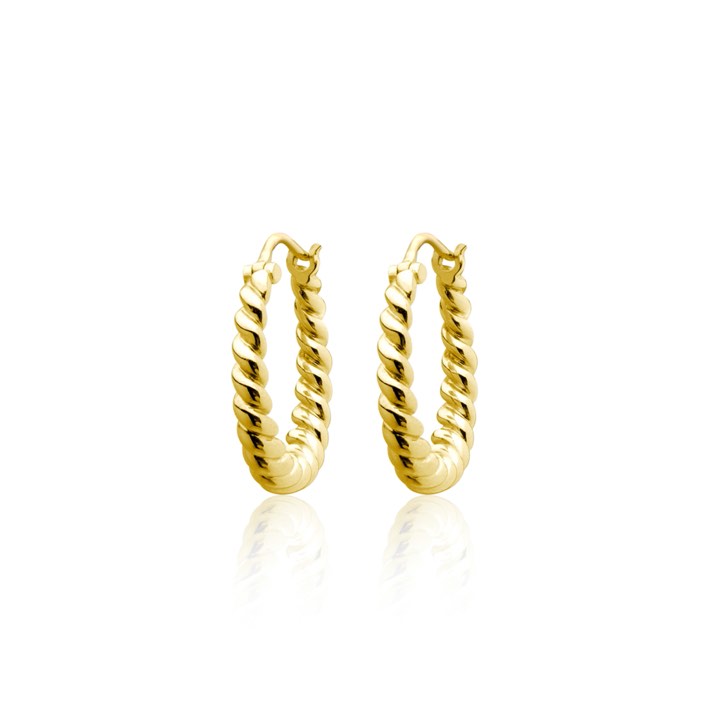 Twisted Mini Hoops Earring (Gold) in the group Earrings / Gold Earrings at SCANDINAVIAN JEWELRY DESIGN (E2112GPS0-OS)