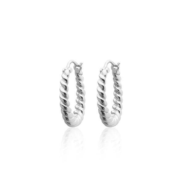 Twisted Mini Hoops Earring (silver) in the group Earrings / Silver Earrings at SCANDINAVIAN JEWELRY DESIGN (E2112RHS0-OS)