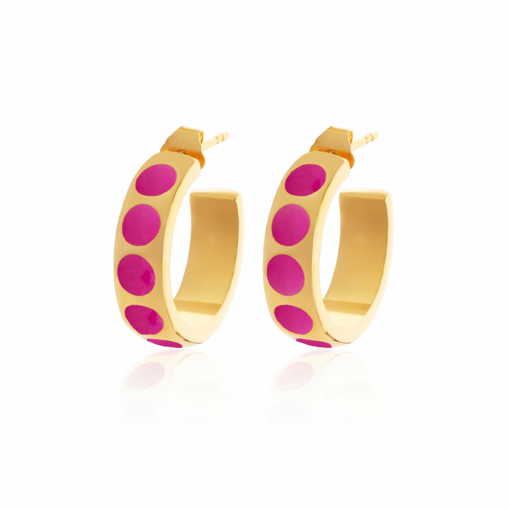 Dottie hoops pink gold in the group Earrings / Gold Earrings at SCANDINAVIAN JEWELRY DESIGN (E2121GPEP-OS)
