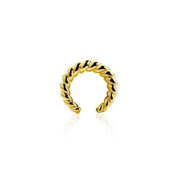 Twisted EarCuff Earring (Gold) in the group Earrings / Gold Earrings at SCANDINAVIAN JEWELRY DESIGN (E2140GPS0-OS)