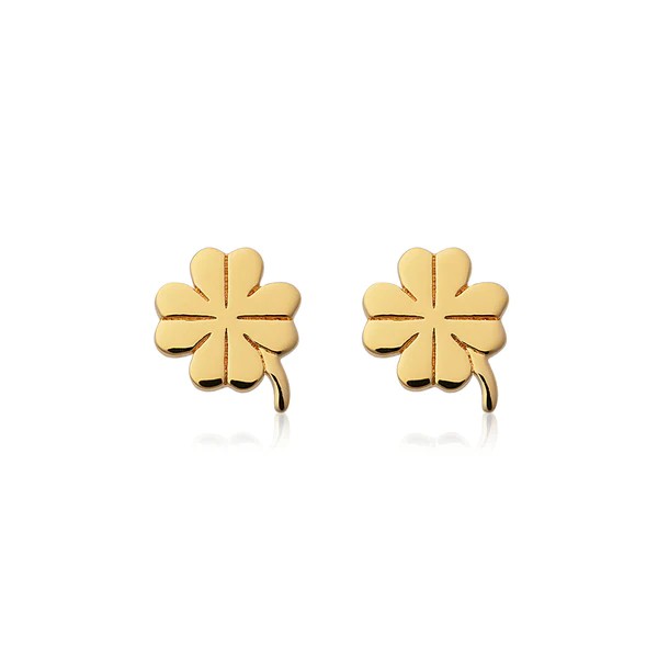 Clover studs Gold in the group Earrings at SCANDINAVIAN JEWELRY DESIGN (E2209GPS0-OS)