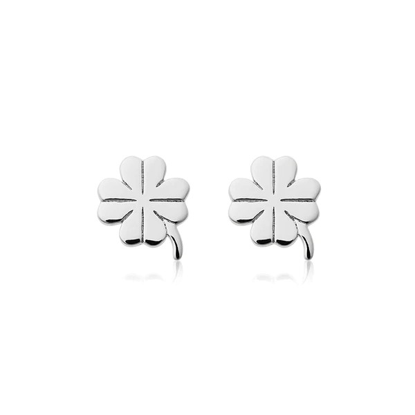 Clover studs Silver in the group Earrings at SCANDINAVIAN JEWELRY DESIGN (E2209RHS0-OS)
