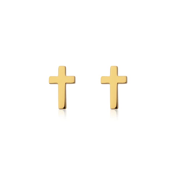 Cross studs Gold in the group Earrings at SCANDINAVIAN JEWELRY DESIGN (E2212GPS0-OS)