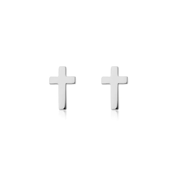 Cross studs Silver in the group Earrings at SCANDINAVIAN JEWELRY DESIGN (E2212RHS0-OS)