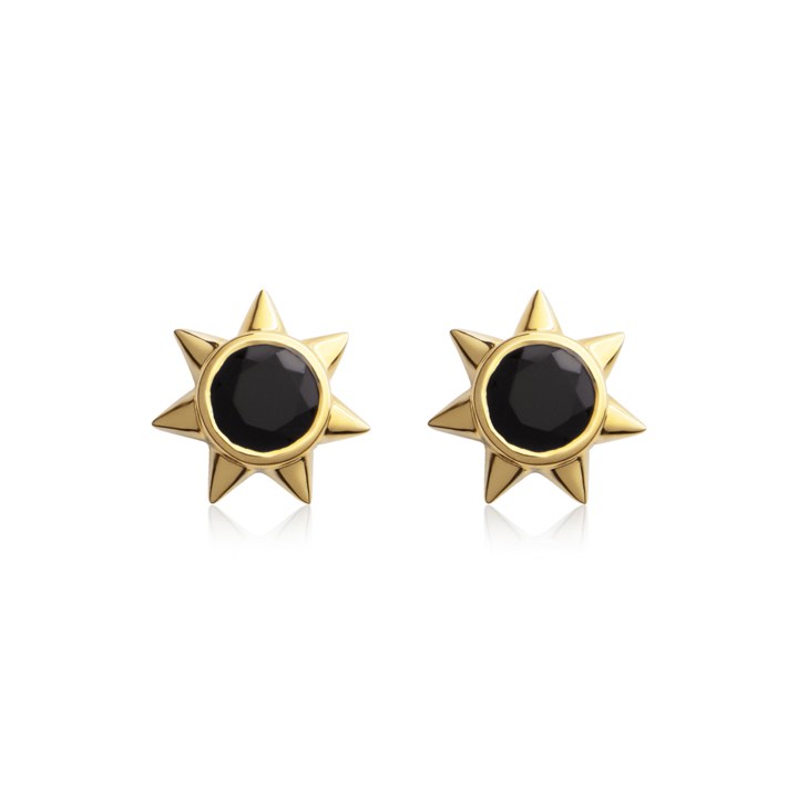 Spike stone studs in the group Earrings / Gold Earrings at SCANDINAVIAN JEWELRY DESIGN (E2218GPSO-OS)