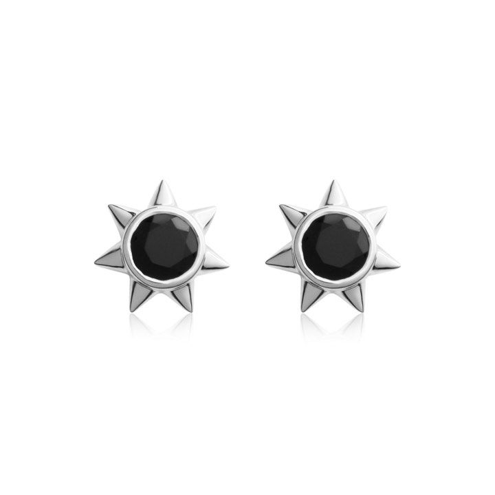 Spike stone studs in the group Earrings / Silver Earrings at SCANDINAVIAN JEWELRY DESIGN (E2218RHBO-OS)