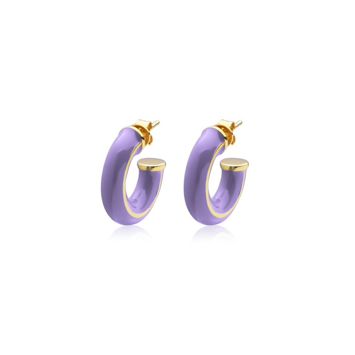 Enamel chunky hoops (gold) in the group Earrings / Gold Earrings at SCANDINAVIAN JEWELRY DESIGN (E2223GEPU-OS)