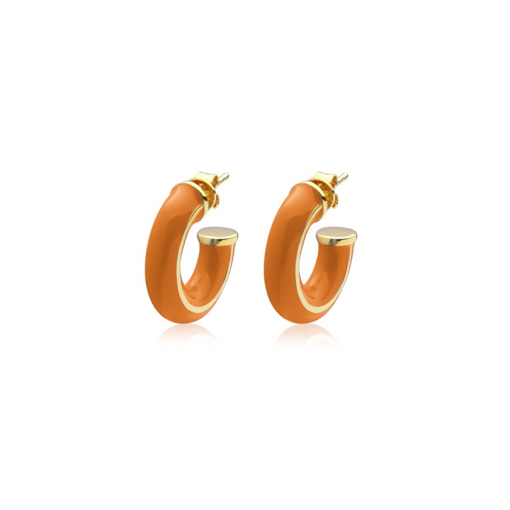 Enamel chunky hoops (gold) in the group Earrings / Gold Earrings at SCANDINAVIAN JEWELRY DESIGN (E2223GPEO-OS)