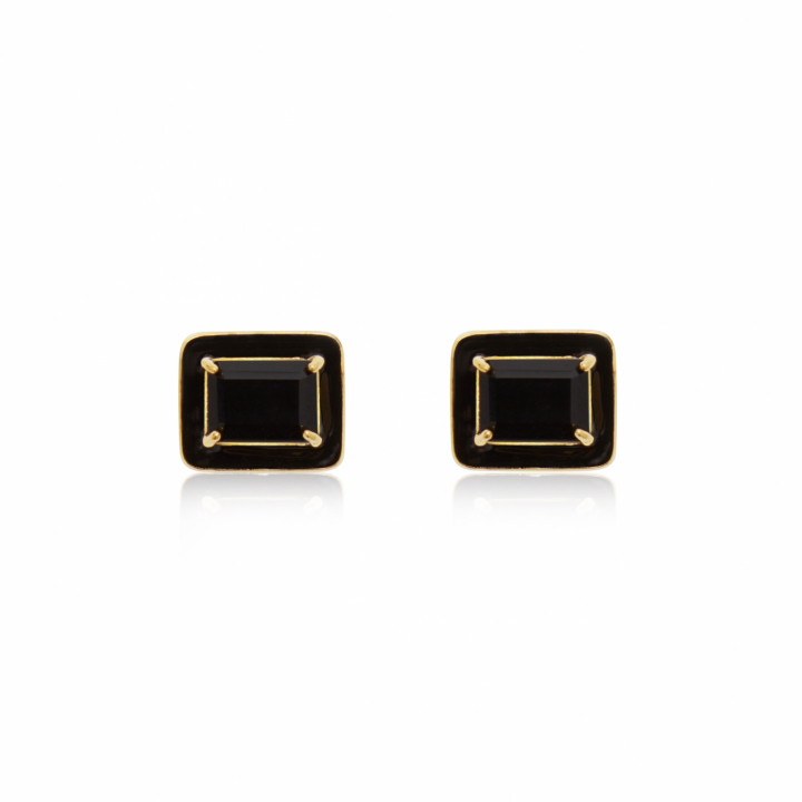 Iris Earrings black onyx in the group Earrings / Gold Earrings at SCANDINAVIAN JEWELRY DESIGN (E2251GEBO-OS)