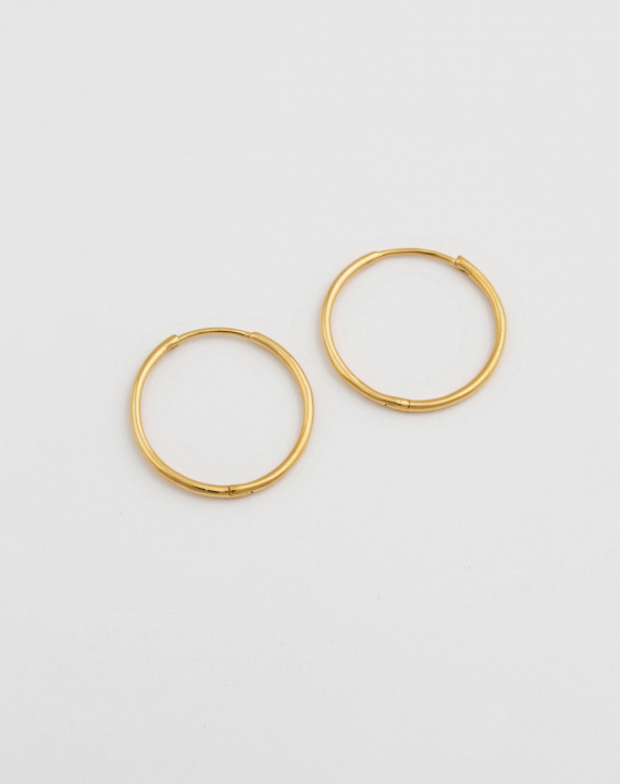 Beloved Medium Hoops Gold in the group Earrings / Gold Earrings at SCANDINAVIAN JEWELRY DESIGN (EG1132)