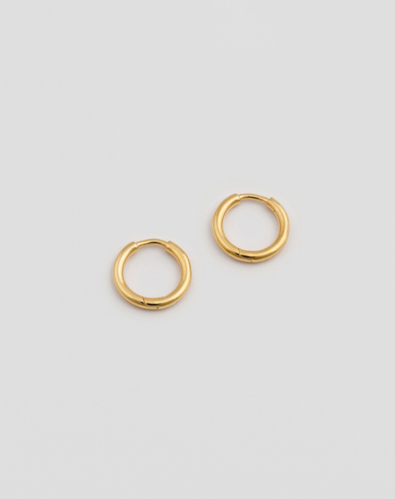 Beloved Fat Small Hoops Gold in the group Earrings / Gold Earrings at SCANDINAVIAN JEWELRY DESIGN (EG1197)