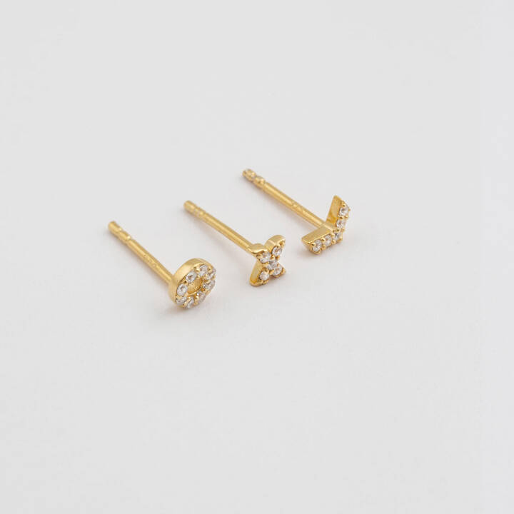 Mini Earring Collection Hugs and Kisses Gold in the group Earrings / Gold Earrings at SCANDINAVIAN JEWELRY DESIGN (EG1204)