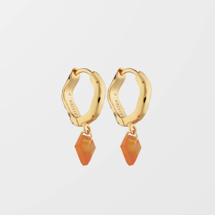 Diamona Carnelian Earring Gold in the group Earrings / Gold Earrings at SCANDINAVIAN JEWELRY DESIGN (EG1249CA)