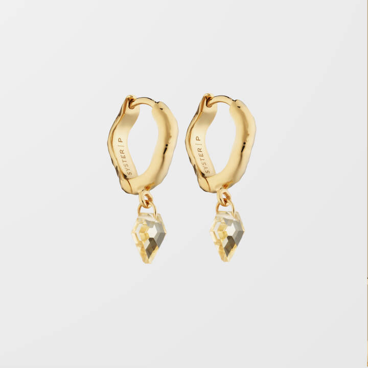 Diamona Citrine Earring Gold in the group Earrings / Gold Earrings at SCANDINAVIAN JEWELRY DESIGN (EG1249CI)