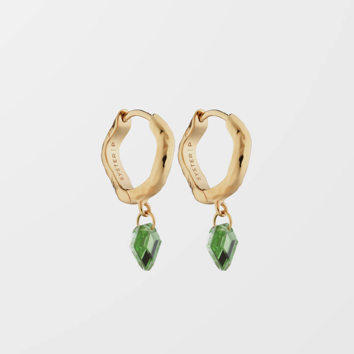 Diamona Green Quartz Earring Gold in the group Earrings / Gold Earrings at SCANDINAVIAN JEWELRY DESIGN (EG1249GQ)