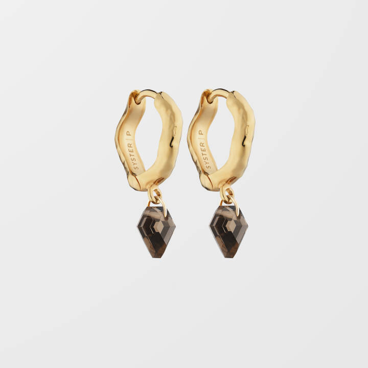 Diamona Smokey Earring Gold in the group Earrings / Gold Earrings at SCANDINAVIAN JEWELRY DESIGN (EG1249SQ)
