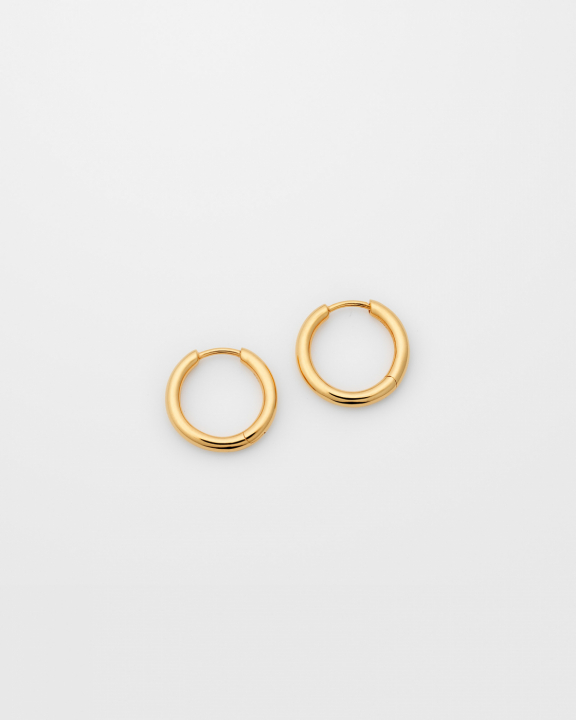 Beloved Fat Medium Hoops Gold in the group Earrings / Gold Earrings at SCANDINAVIAN JEWELRY DESIGN (EG1256)