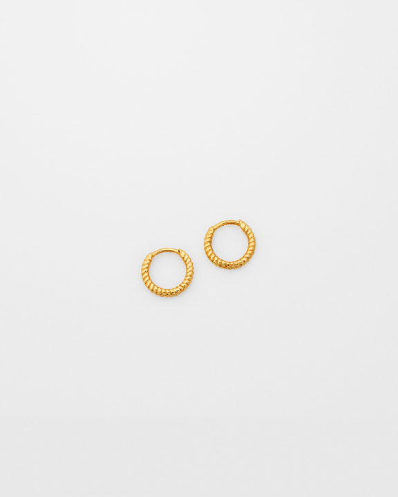 Beloved Twisted Small Hoops Gold in the group Earrings / Gold Earrings at SCANDINAVIAN JEWELRY DESIGN (EG1258)