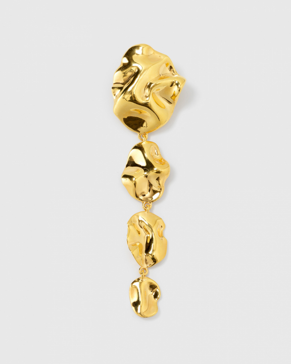 Moulded Long Single Earring Gold (one) in the group Earrings / Gold Earrings at SCANDINAVIAN JEWELRY DESIGN (EG1276)