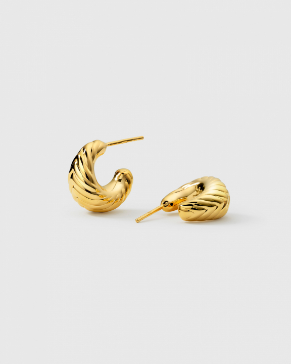 Bolded Little Sis Chevron Gold in the group Earrings / Gold Earrings at SCANDINAVIAN JEWELRY DESIGN (EG1292)