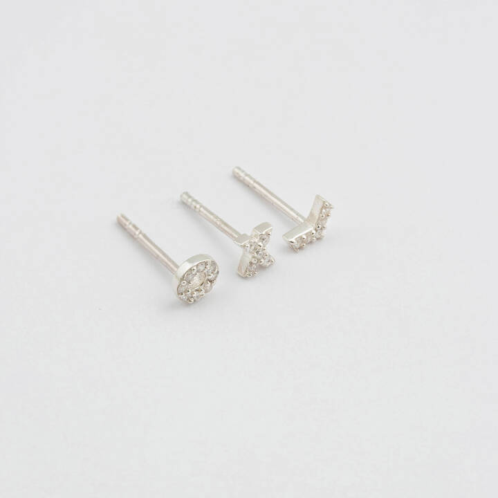 Mini Earring Collection Hugs and Kisses Silver in the group Earrings / Silver Earrings at SCANDINAVIAN JEWELRY DESIGN (ES1204)