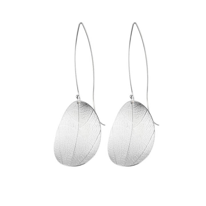 Leaf grande Earring Silver in the group Earrings / Silver Earrings at SCANDINAVIAN JEWELRY DESIGN (LEF-E9L000-S)